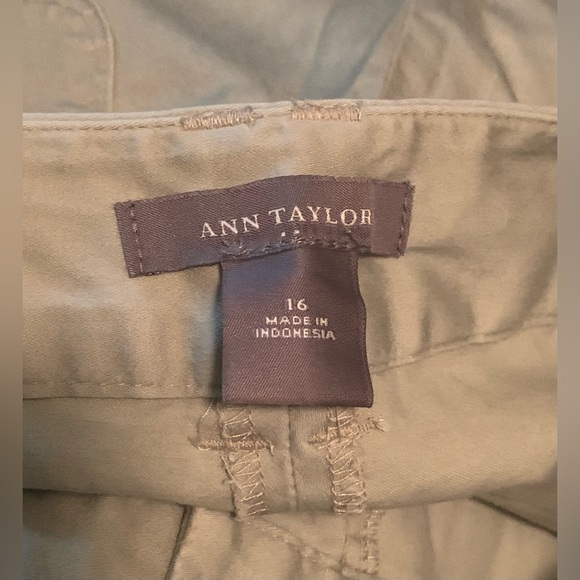 Ann Taylor Cotton Capri Pants Mint Green - Picture 3 of 10